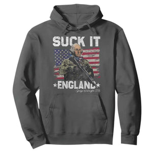 Suck It England Funny 4th of July George Washington 1776 Hoodie TS10 Dark Heather Print Your Wear