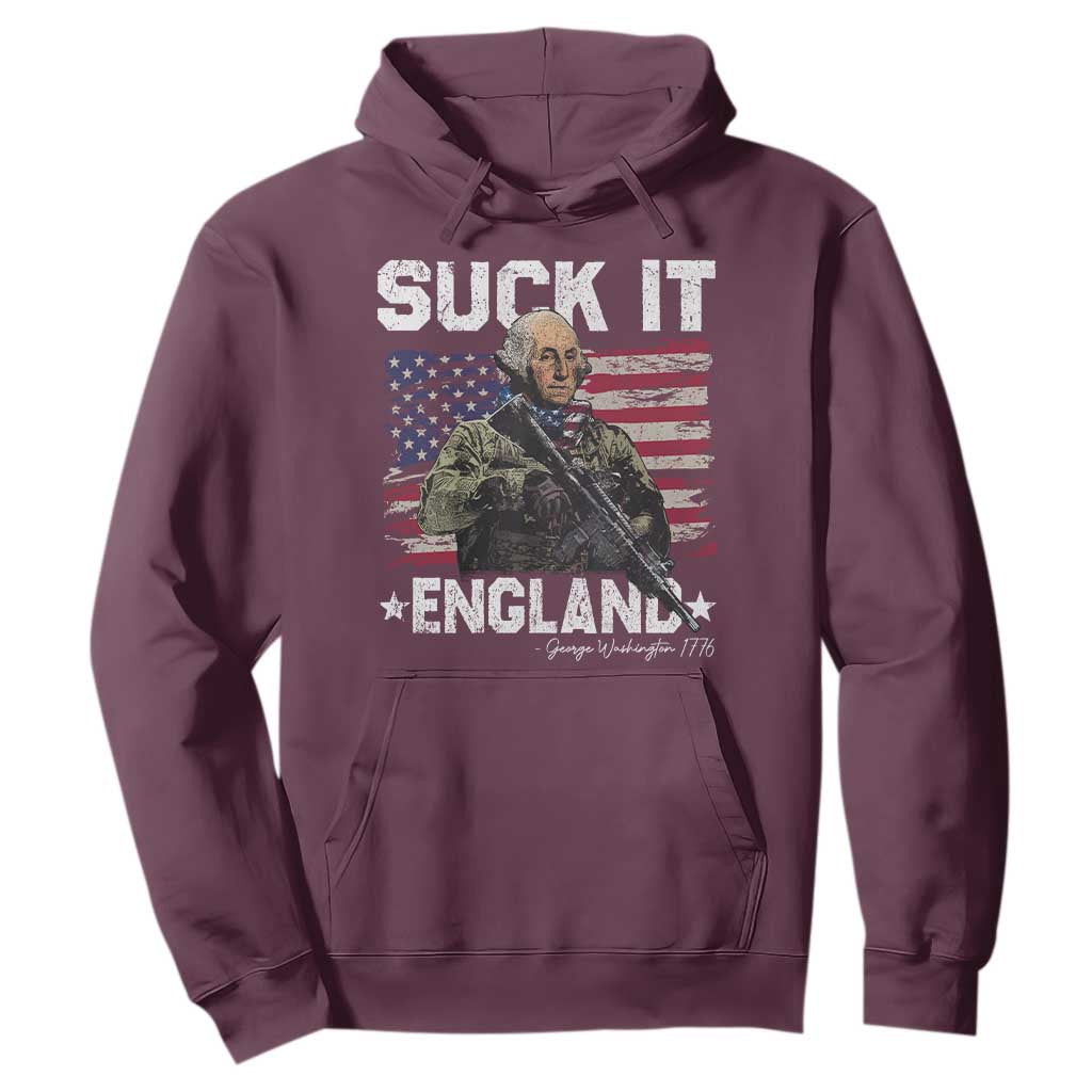 Suck It England Funny 4th of July George Washington 1776 Hoodie TS10 Maroon Print Your Wear