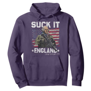Suck It England Funny 4th of July George Washington 1776 Hoodie TS10 Purple Print Your Wear