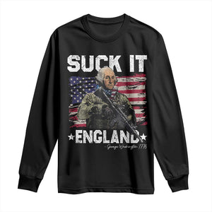 Suck It England Funny 4th of July George Washington 1776 Long Sleeve Shirt TS10 Black Print Your Wear