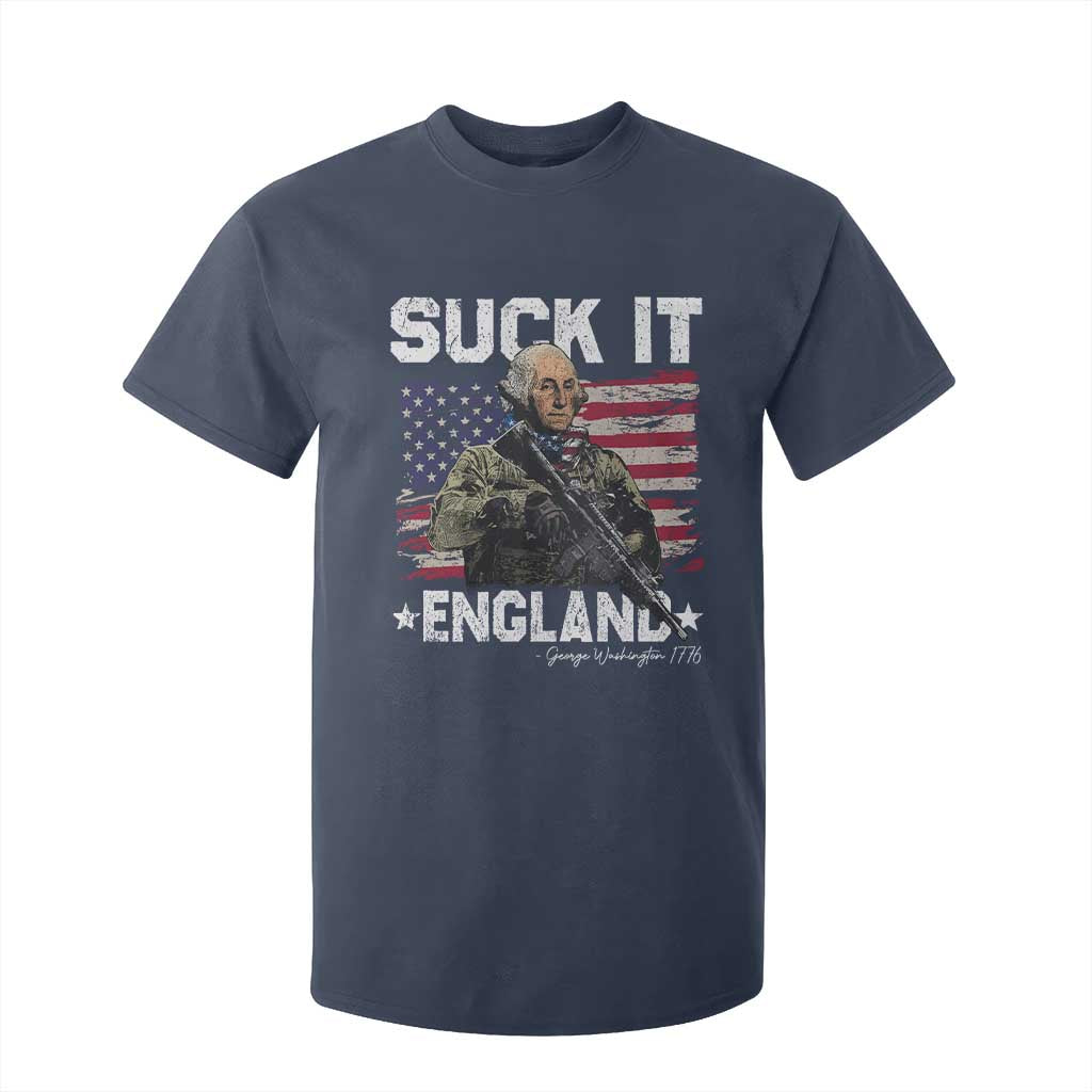 Suck It England Funny 4th of July George Washington 1776 T Shirt For Kid TS10 Navy Print Your Wear