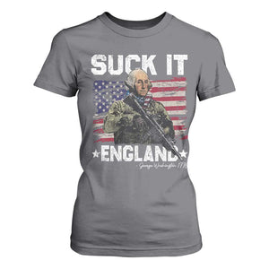 Suck It England Funny 4th of July George Washington 1776 T Shirt For Women TS10 Charcoal Print Your Wear