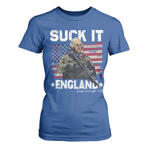 Suck It England Funny 4th of July George Washington 1776 T Shirt For Women TS10 Royal Blue Print Your Wear