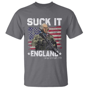 Suck It England Funny 4th of July George Washington 1776 T Shirt TS10 Charcoal Print Your Wear