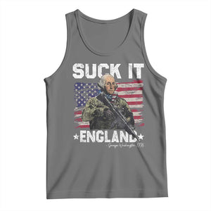 Suck It England Funny 4th of July George Washington 1776 Tank Top TS10 Black Heather Print Your Wear