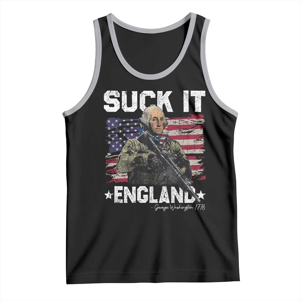 Suck It England Funny 4th of July George Washington 1776 Tank Top TS10 Black Athletic Heather Print Your Wear