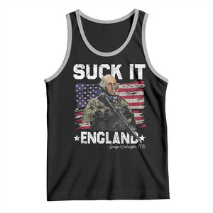 Suck It England Funny 4th of July George Washington 1776 Tank Top TS10 Black Athletic Heather Print Your Wear