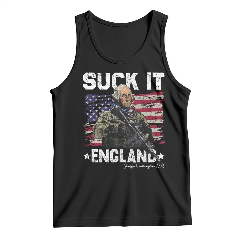 Suck It England Funny 4th of July George Washington 1776 Tank Top TS10 Black Print Your Wear