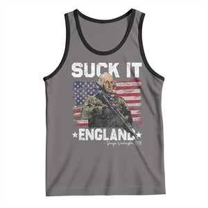 Suck It England Funny 4th of July George Washington 1776 Tank Top TS10 Deep Heather Black Print Your Wear