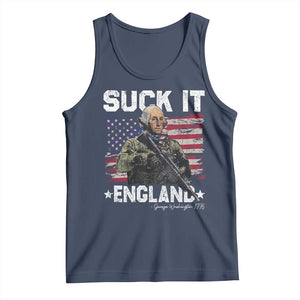 Suck It England Funny 4th of July George Washington 1776 Tank Top TS10 Navy Print Your Wear