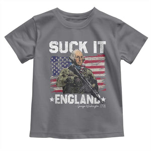 Suck It England Funny 4th of July George Washington 1776 Toddler T Shirt TS10 Charcoal Print Your Wear
