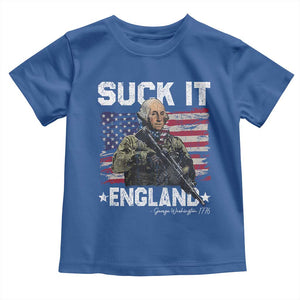 Suck It England Funny 4th of July George Washington 1776 Toddler T Shirt TS10 Royal Blue Print Your Wear