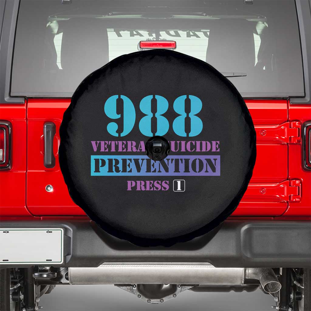 Suicide Prevention Awareness Spare Tire Cover 988 Veteran Suicide Prevention Press 1 TS11 Black Print Your Wear