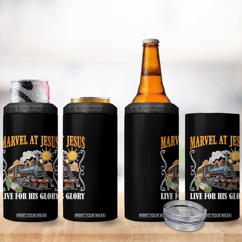 Summer VBS 2025 4 in 1 Can Cooler Tumbler Marvel at Jesus Live for His Glory Christian Bible Camp TS02 Print Your Wear