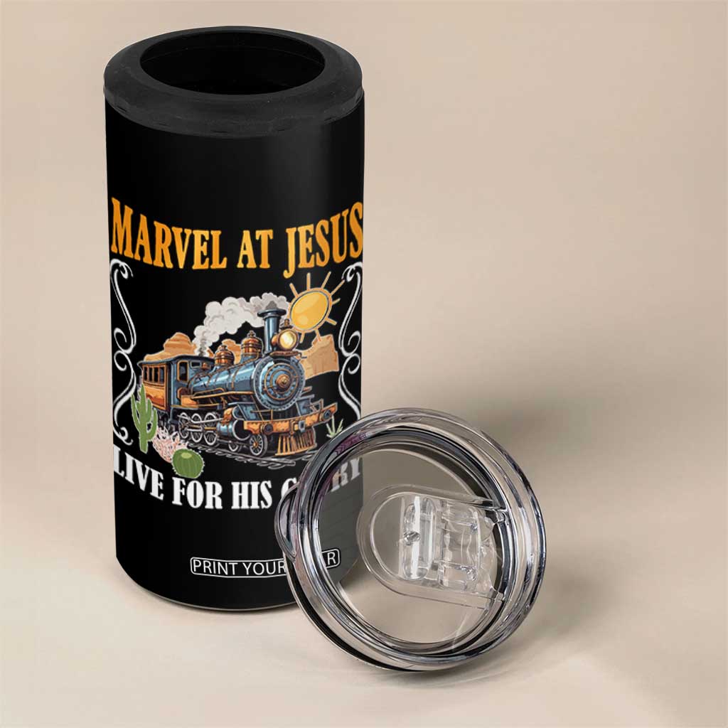Summer VBS 2025 4 in 1 Can Cooler Tumbler Marvel at Jesus Live for His Glory Christian Bible Camp TS02 Print Your Wear