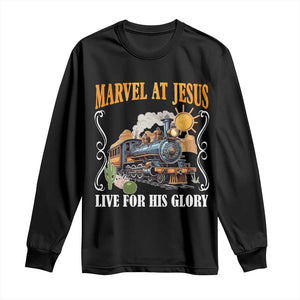 Summer VBS 2025 Long Sleeve Shirt Marvel at Jesus Live for His Glory Christian Bible Camp TS02 Black Print Your Wear