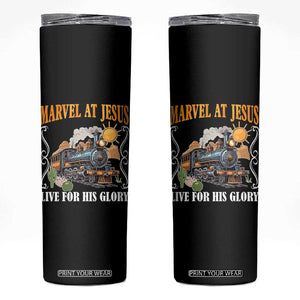 Summer VBS 2025 Skinny Tumbler Marvel at Jesus Live for His Glory Christian Bible Camp TS02 Black Print Your Wear