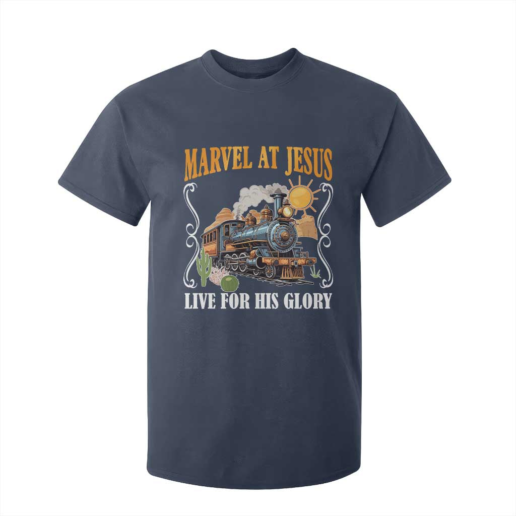 Summer VBS 2025 T Shirt For Kid Marvel at Jesus Live for His Glory Christian Bible Camp TS02 Navy Print Your Wear