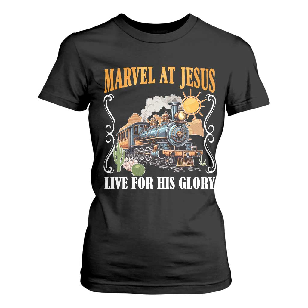 Summer VBS 2025 T Shirt For Women Marvel at Jesus Live for His Glory Christian Bible Camp TS02 Black Print Your Wear