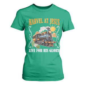 Summer VBS 2025 T Shirt For Women Marvel at Jesus Live for His Glory Christian Bible Camp TS02 Irish Green Print Your Wear