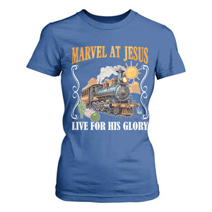 Summer VBS 2025 T Shirt For Women Marvel at Jesus Live for His Glory Christian Bible Camp TS02 Royal Blue Print Your Wear