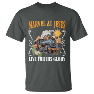Summer VBS 2025 T Shirt Marvel at Jesus Live for His Glory Christian Bible Camp TS02 Dark Heather Print Your Wear