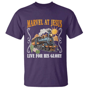 Summer VBS 2025 T Shirt Marvel at Jesus Live for His Glory Christian Bible Camp TS02 Purple Print Your Wear