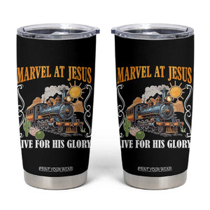 Summer VBS 2025 Tumbler Cup Marvel at Jesus Live for His Glory Christian Bible Camp TS02 Black Print Your Wear