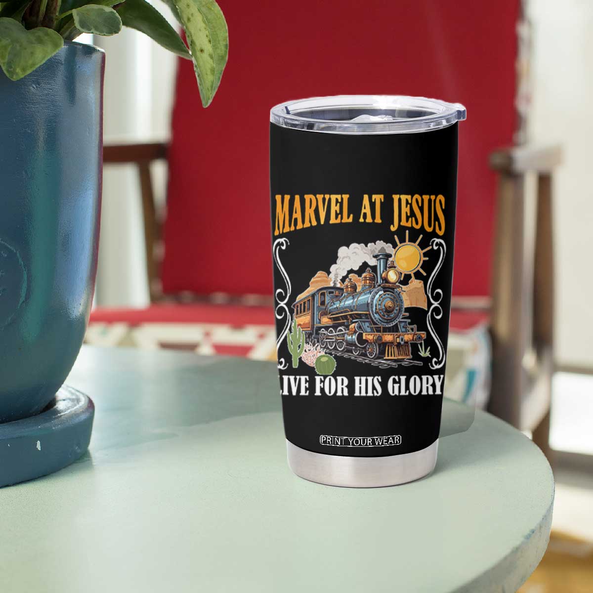 Summer VBS 2025 Tumbler Cup Marvel at Jesus Live for His Glory Christian Bible Camp TS02 Print Your Wear