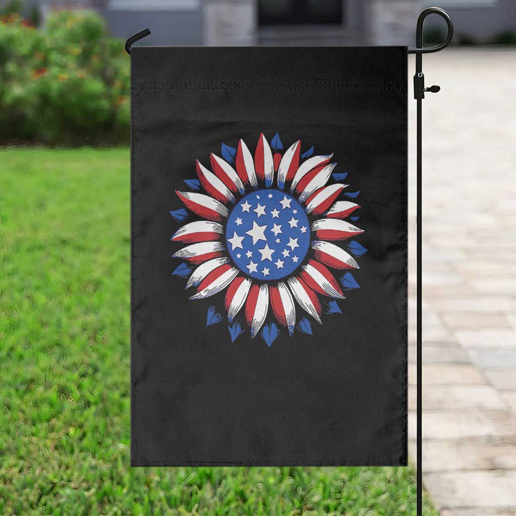 Sunflower American Flag Garden Flag Floral USA 4th of July Merica TS10 Print Your Wear