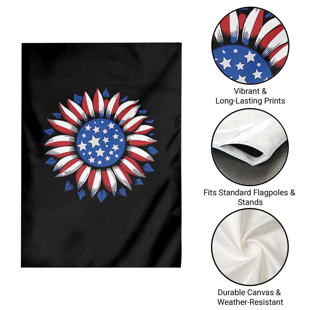 Sunflower American Flag Garden Flag Floral USA 4th of July Merica TS10 Print Your Wear