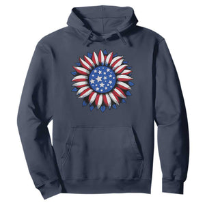 Sunflower American Flag Hoodie Floral USA 4th of July Merica TS10 Navy Print Your Wear