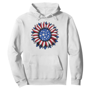 Sunflower American Flag Hoodie Floral USA 4th of July Merica TS10 White Print Your Wear