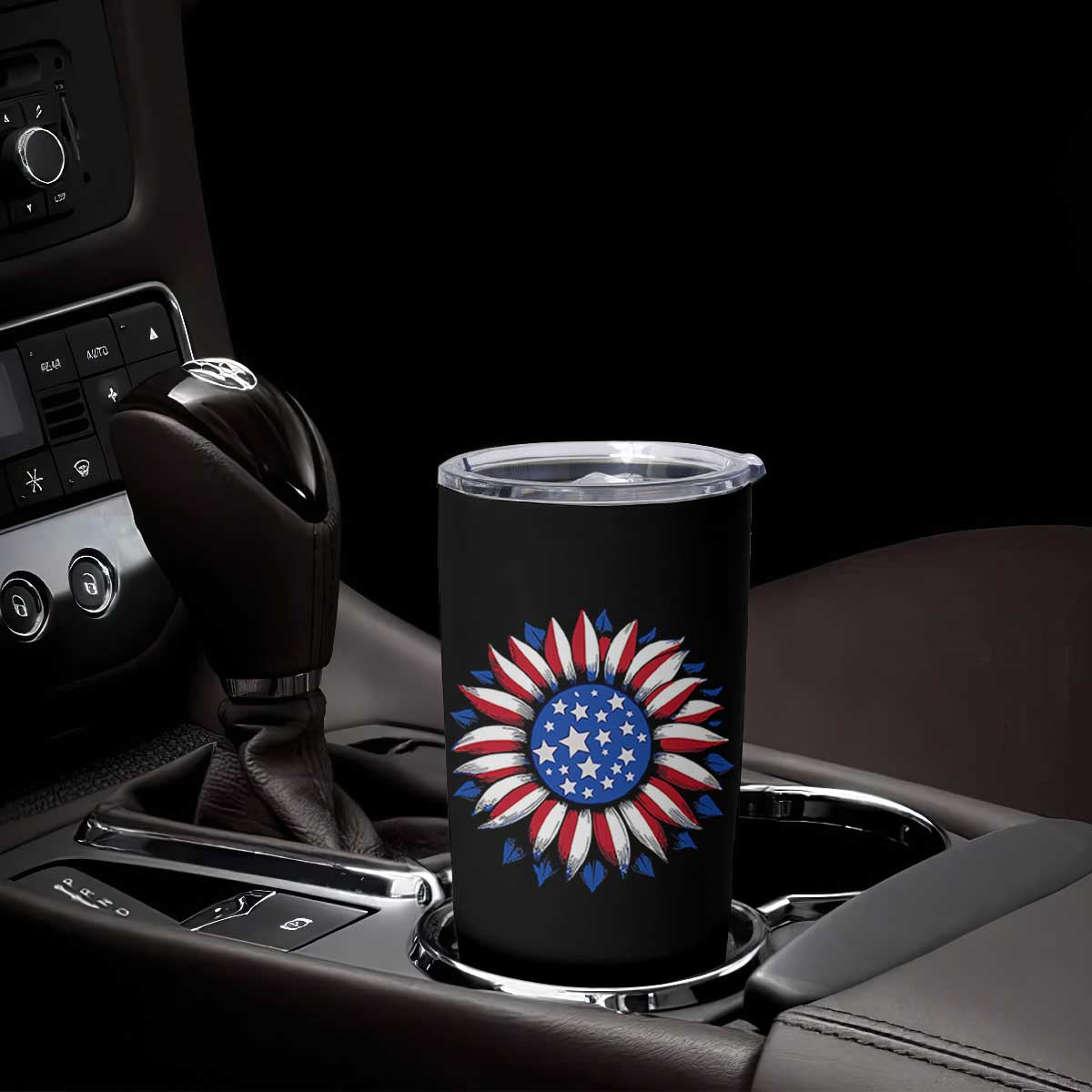 Sunflower American Flag Tumbler Cup Floral USA 4th of July Merica TS10 Print Your Wear