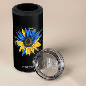 Sunflower Ukraine Flag 4 in 1 Can Cooler Tumbler Patriot Patriotic Ukraine Ukrainian National Flag TS10 Print Your Wear