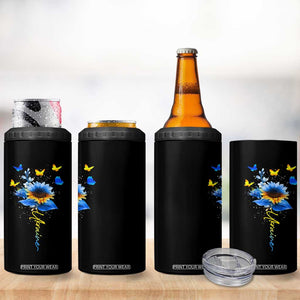 Sunflower Ukraine Flag 4 in 1 Can Cooler Tumbler Ukrainian Butterflies Flowers TS10 Print Your Wear