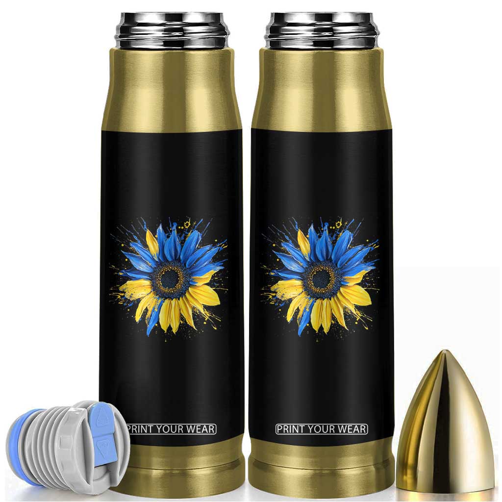 Sunflower Ukraine Flag Bullet Tumbler Patriot Patriotic Ukraine Ukrainian National Flag TS10 Black Print Your Wear