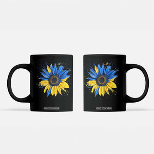 Sunflower Ukraine Flag Coffee Mug Patriot Patriotic Ukraine Ukrainian National Flag TS10 Black Print Your Wear