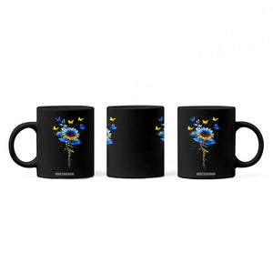 Sunflower Ukraine Flag Coffee Mug Ukrainian Butterflies Flowers TS10 Print Your Wear