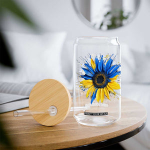 Sunflower Ukraine Flag Glass Can Patriot Patriotic Ukraine Ukrainian National Flag TS10 Print Your Wear