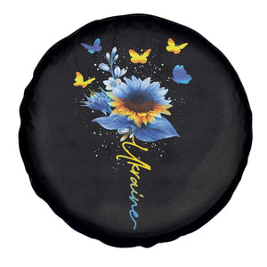 Sunflower Ukraine Flag Spare Tire Cover Ukrainian Butterflies Flowers TS10 Print Your Wear