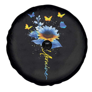 Sunflower Ukraine Flag Spare Tire Cover Ukrainian Butterflies Flowers TS10 Print Your Wear