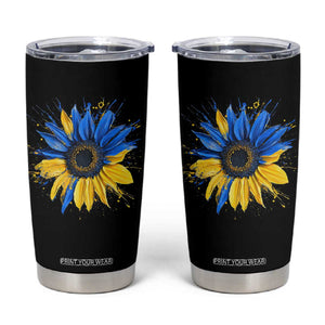 Sunflower Ukraine Flag Tumbler Cup Patriot Patriotic Ukraine Ukrainian National Flag TS10 Black Print Your Wear