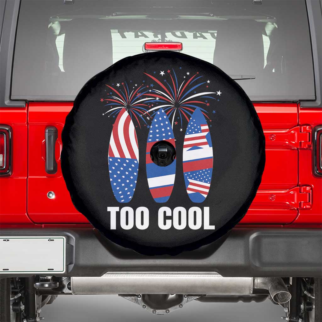 Surfing Lover Spare Tire Cover Surfboard 4th Of July Patriotic USA Flag Fireworks TS11 Black Print Your Wear