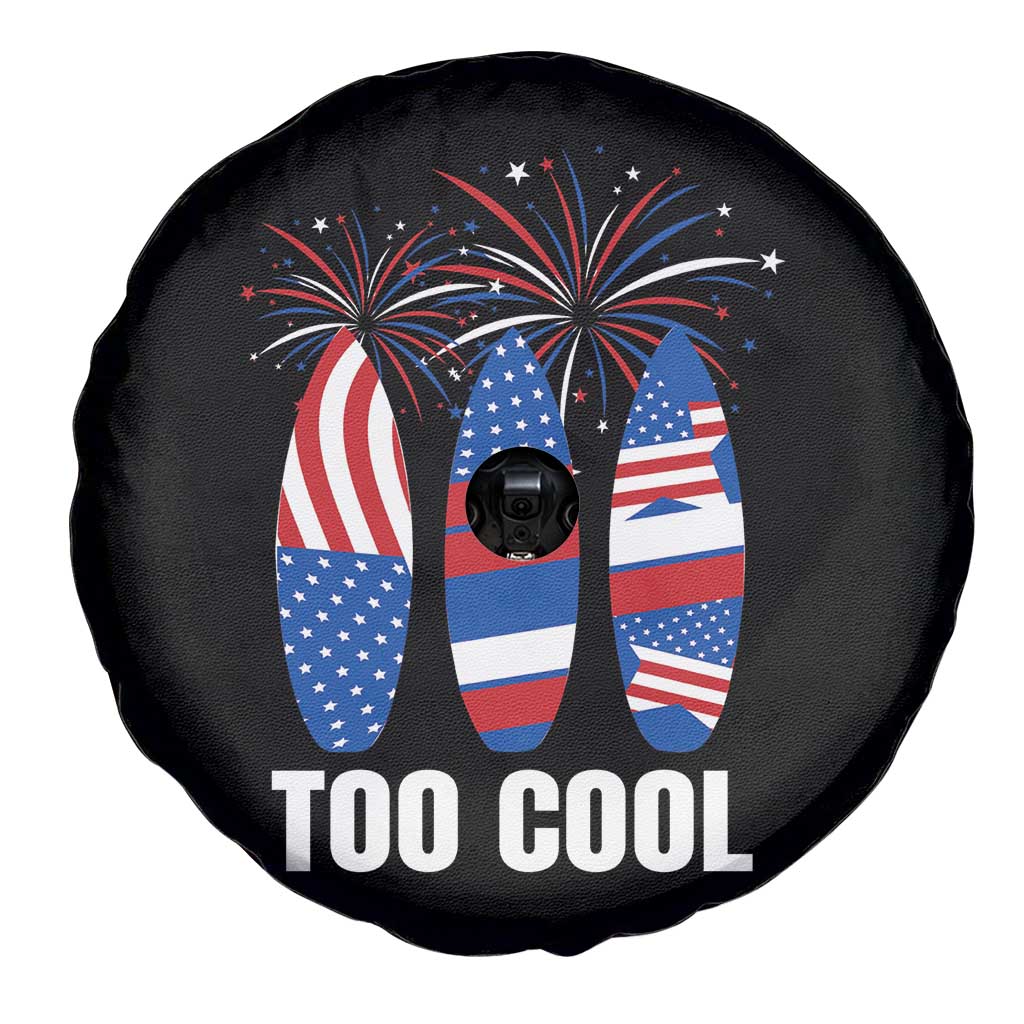 Surfing Lover Spare Tire Cover Surfboard 4th Of July Patriotic USA Flag Fireworks TS11 Print Your Wear
