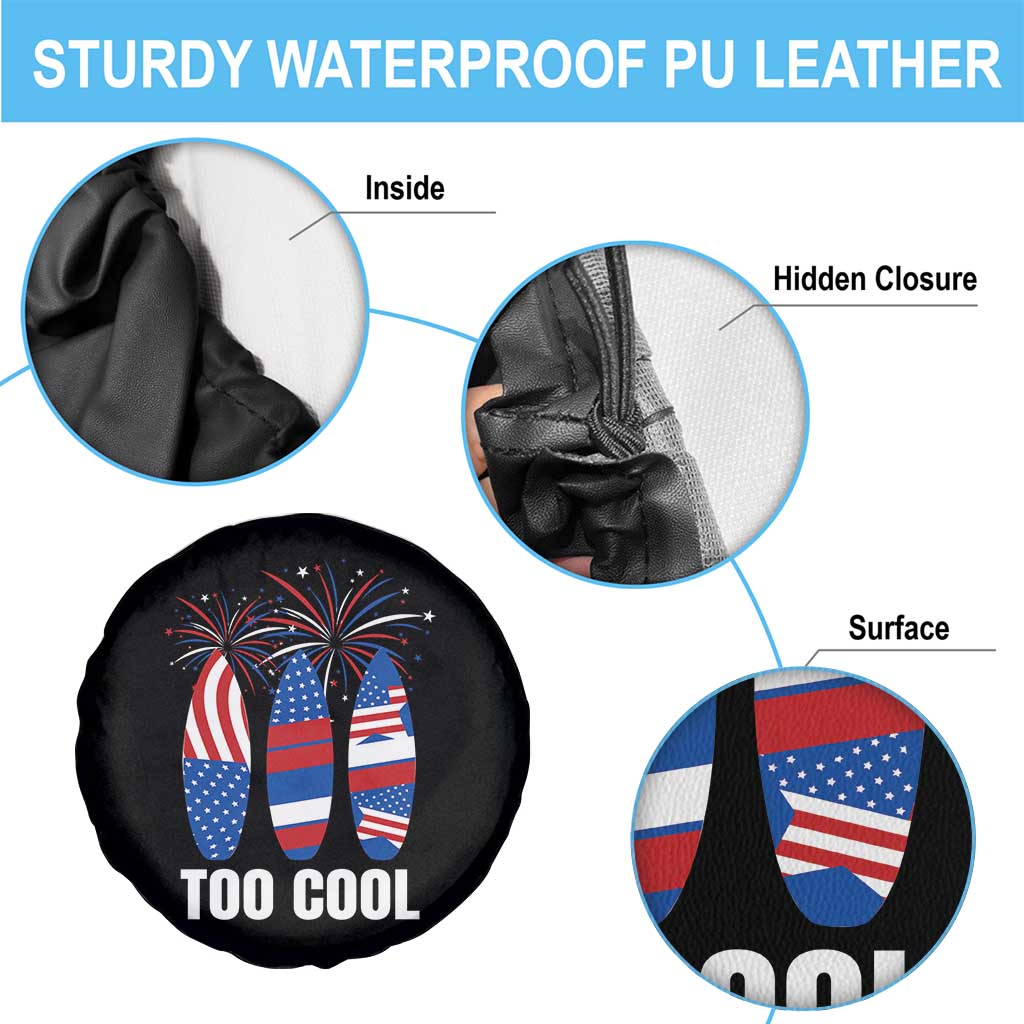 Surfing Lover Spare Tire Cover Surfboard 4th Of July Patriotic USA Flag Fireworks TS11 Print Your Wear