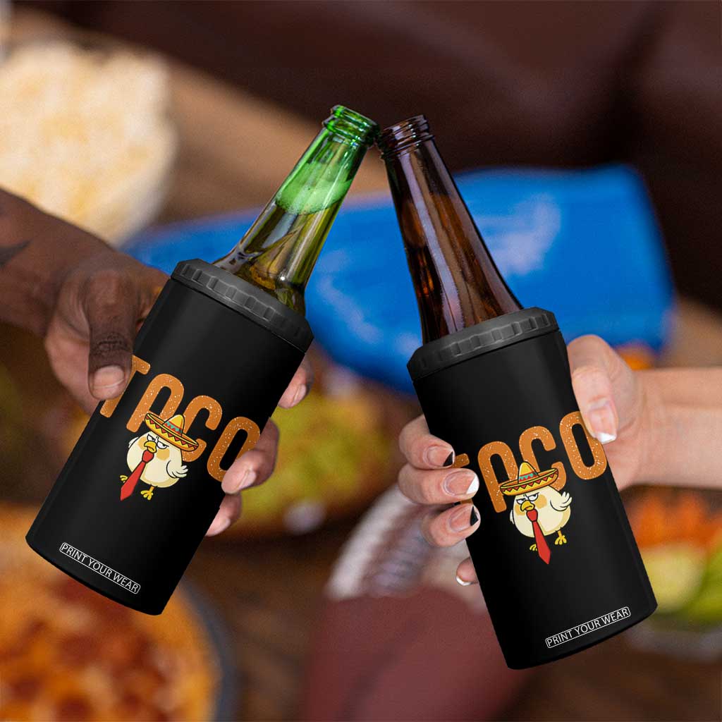 TACO Chicken in Sombrero 4 in 1 Can Cooler Tumbler Funny Mexican Food TS02 Print Your Wear