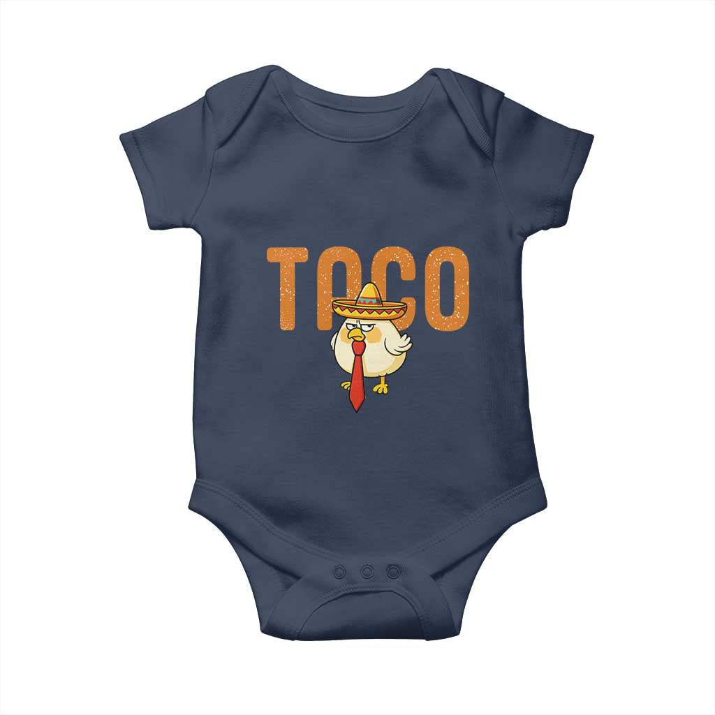 TACO Chicken in Sombrero Baby Onesie Funny Mexican Food TS02 Navy Print Your Wear
