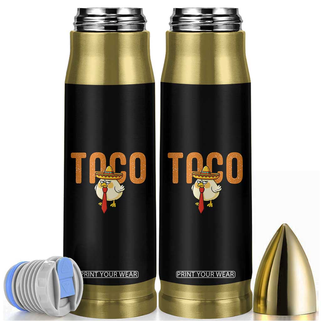 TACO Chicken in Sombrero Bullet Tumbler Funny Mexican Food TS02 Black Print Your Wear