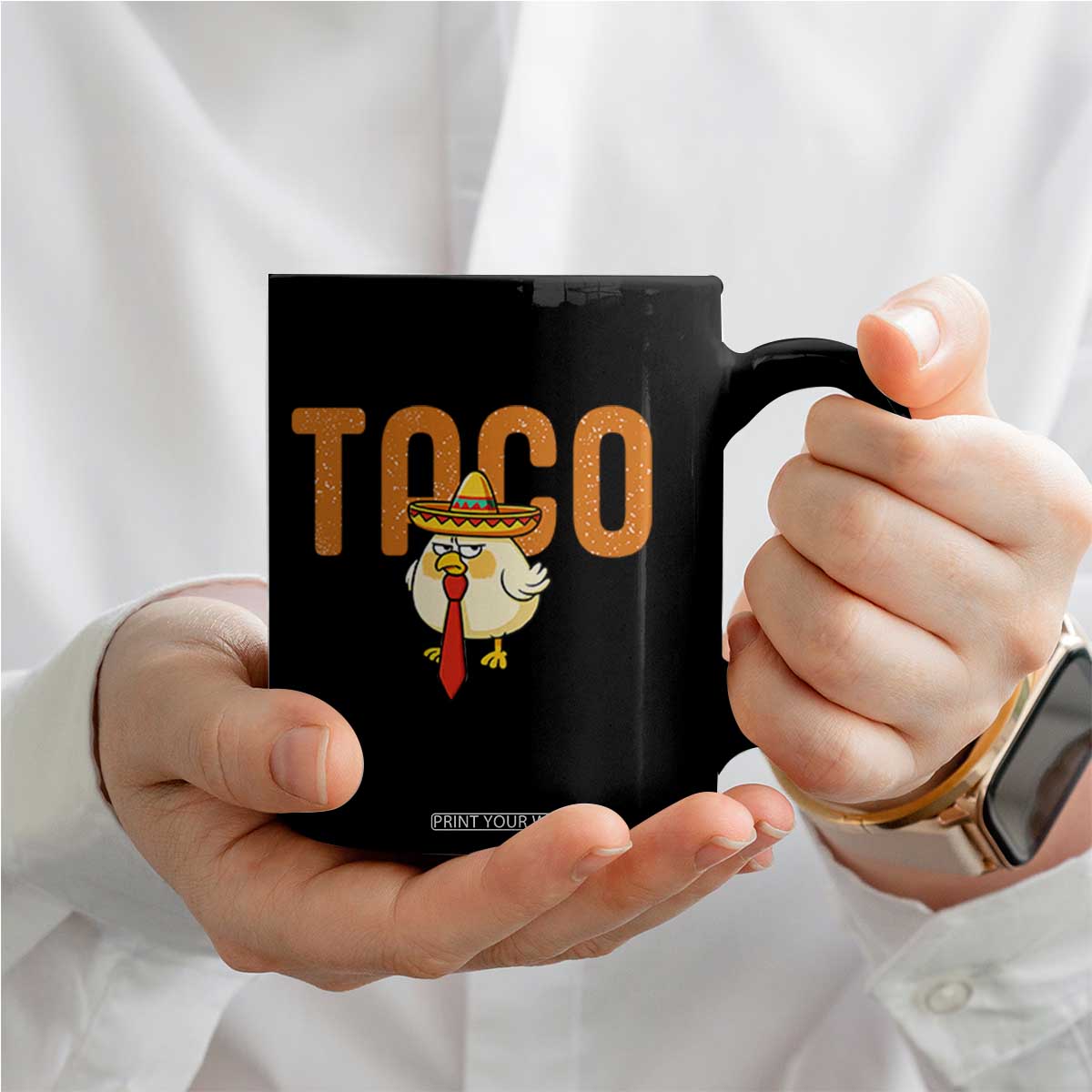 TACO Chicken in Sombrero Coffee Mug Funny Mexican Food TS02 Print Your Wear